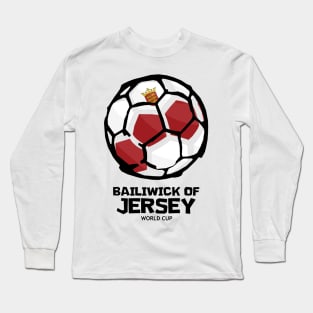 Bailiwick of Jersey Football Country Flag Long Sleeve T-Shirt